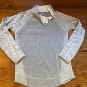 prAna gray two toned mock neck pullover sweater SIZE S